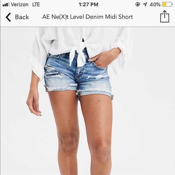 American Eagle Next Level Stretch Midi Shorts NWT - Picture 5 of 5